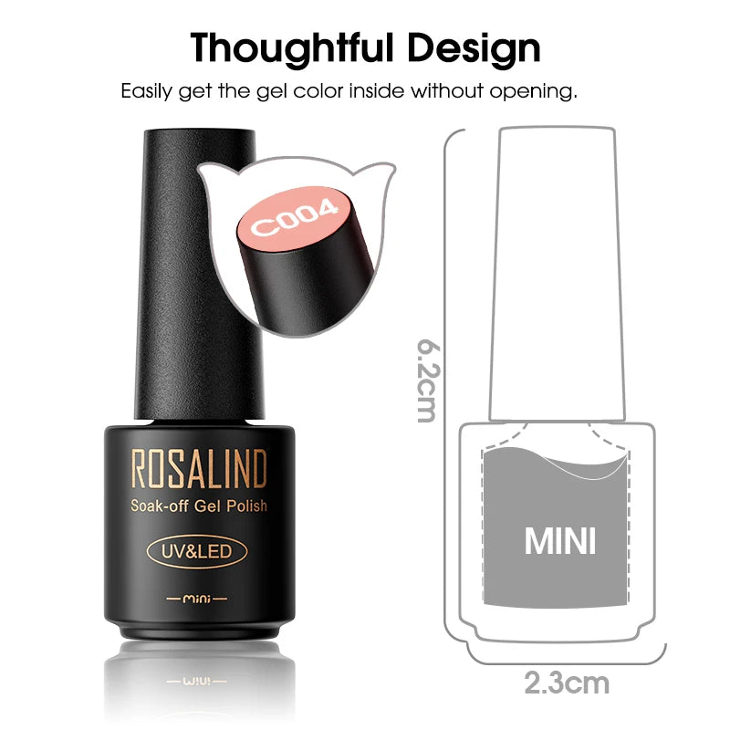 ROSALIND Hot-sale Bottle Gel Nail Polish Vernis Semi Permanent Primer Top Coat Bright Classic For Nail Art Design LED/UV Lamp
