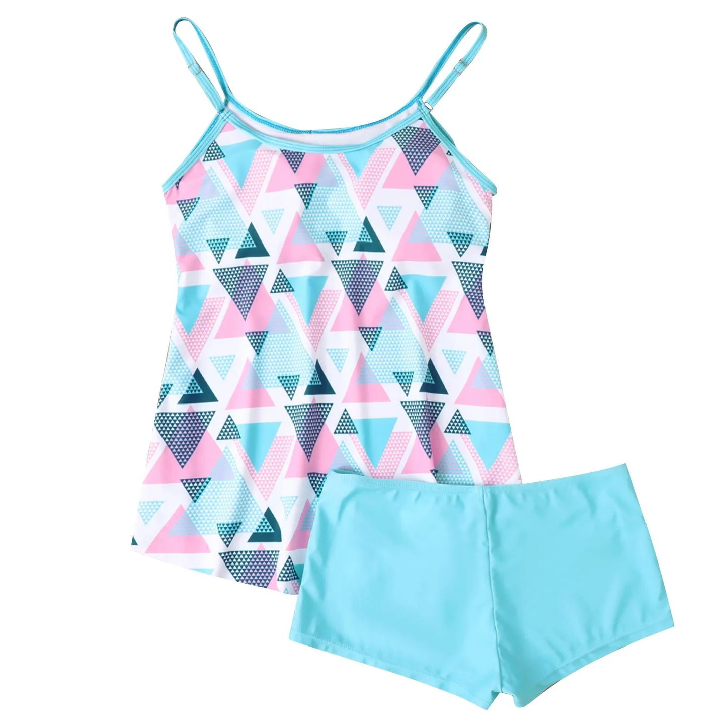 Plus size women's split swimsuit sexy slim printed sling bikini swimwear beach conservative swimsuits two-piece set beachwear