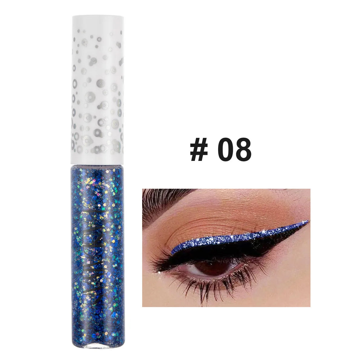 12 Colors Shiny Eye Liners Cosmetics For Women Pigment Silver Rose Gold Color Glitter Liquid Eyeliner Metallic Colorful Makeup 08