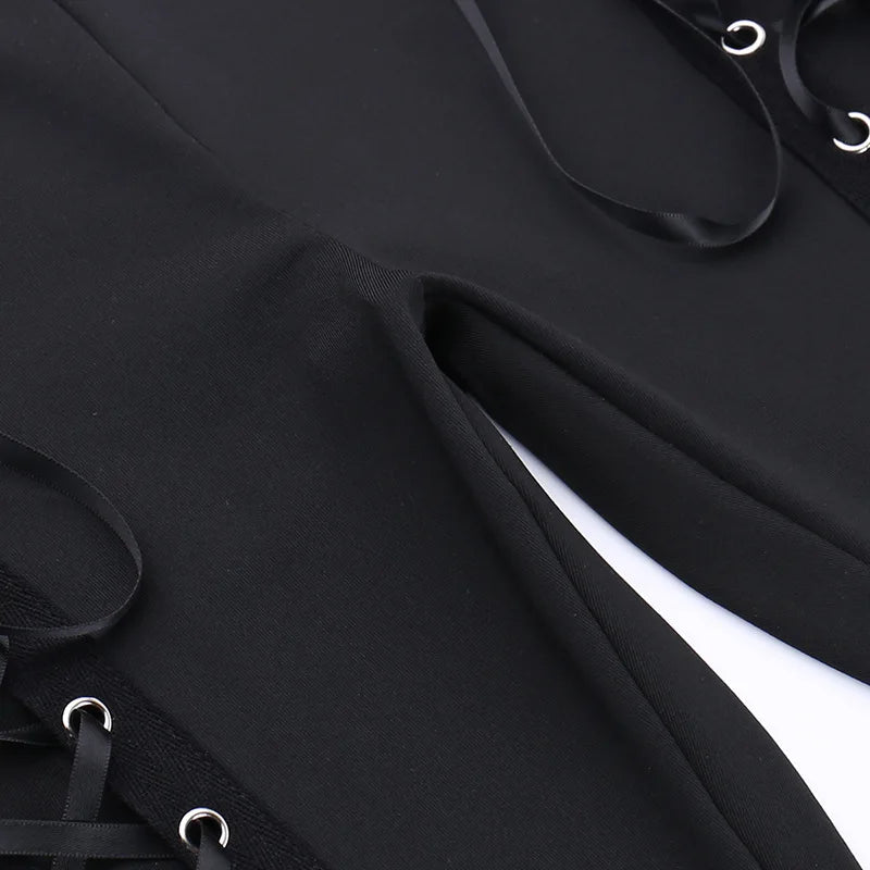 Y2K Summer Cross-band Strap Art Micro-flare Casual Pants Metal Buckle Decoration Personal Pants Women Versatile Sexy Slim Pants