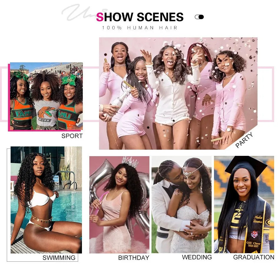 UNICE Hair Kinky Curly Wig Human Hair Pre Cut 7x5 Lace Wig Pre Bleached Pre Plucked Gluless Wig Human Hair Ready To Wear