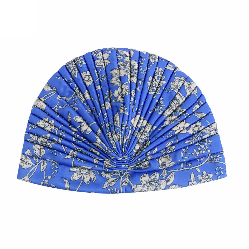 New Women Print Flower Knot Cancer Ruffle Chemo Hat Beanie scarf Turban Head Wrap Knitted Cap Hair Loss Accessories