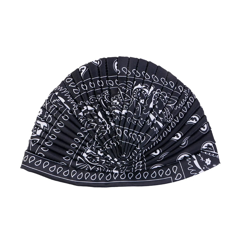 New Women Print Flower Knot Cancer Ruffle Chemo Hat Beanie scarf Turban Head Wrap Knitted Cap Hair Loss Accessories