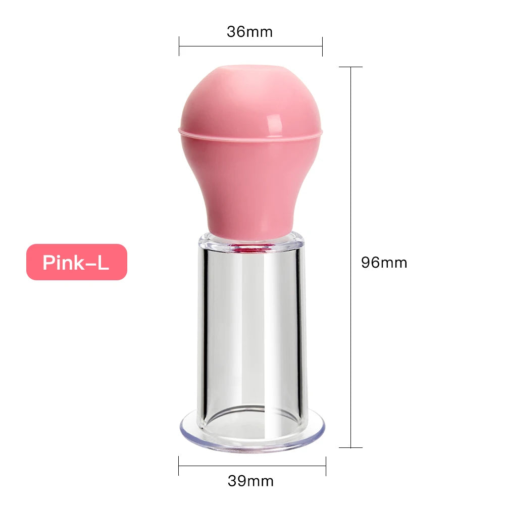 Facial Massage Cups Vacuum Cupping Skin Lifting Anti Cellulite Massager for Face Pvc Body Cups Skin Scraping Massage Jar Pink-L