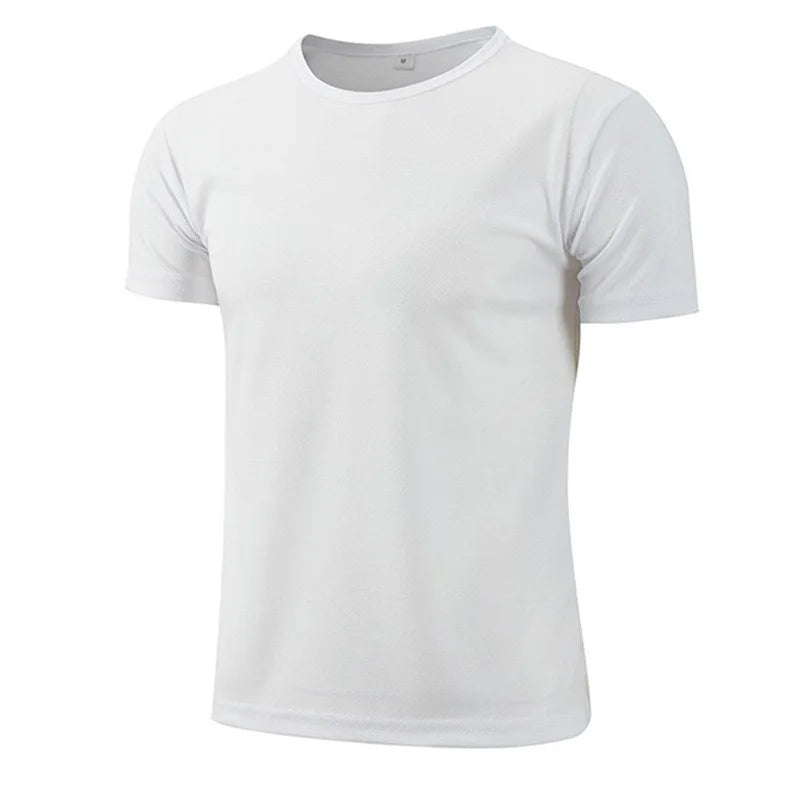 1pcs Men T-Shirts Running Shirt Boys Soccer Shirts Men's Jersey Sportswear Mens Jogging Quick Dry Compression Fitness Top clothe White Pack of 1