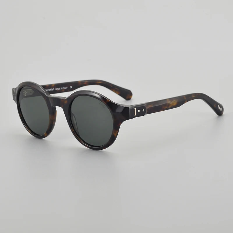 TAG Hezekiah luxury Brand vintage Polarized Sunglasses Men Women Retro round Driving Sun glasses Fashion UV400 acetate Sunglass C002 other