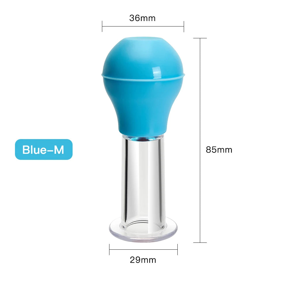 Facial Massage Cups Vacuum Cupping Skin Lifting Anti Cellulite Massager for Face Pvc Body Cups Skin Scraping Massage Jar Blue-M