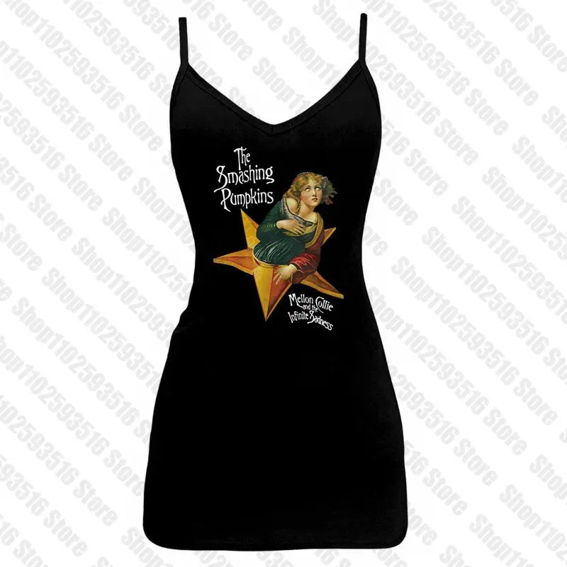 Aesthetic Tops for Women Crop Top Women 2000s Tops With Suspenders Gothic Clothes Vintage Clothing Harajuku Grunge Clothes Y2k Black3