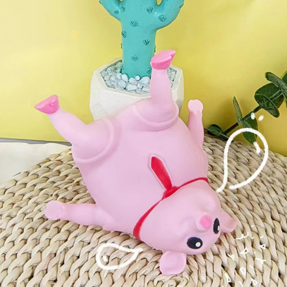 Cartoon Toy Pig Stretch Creative Sensory Toy Rebound Pig Stress Relief Toy Funny Squeeze Soft Pig Toy for Girls Boys