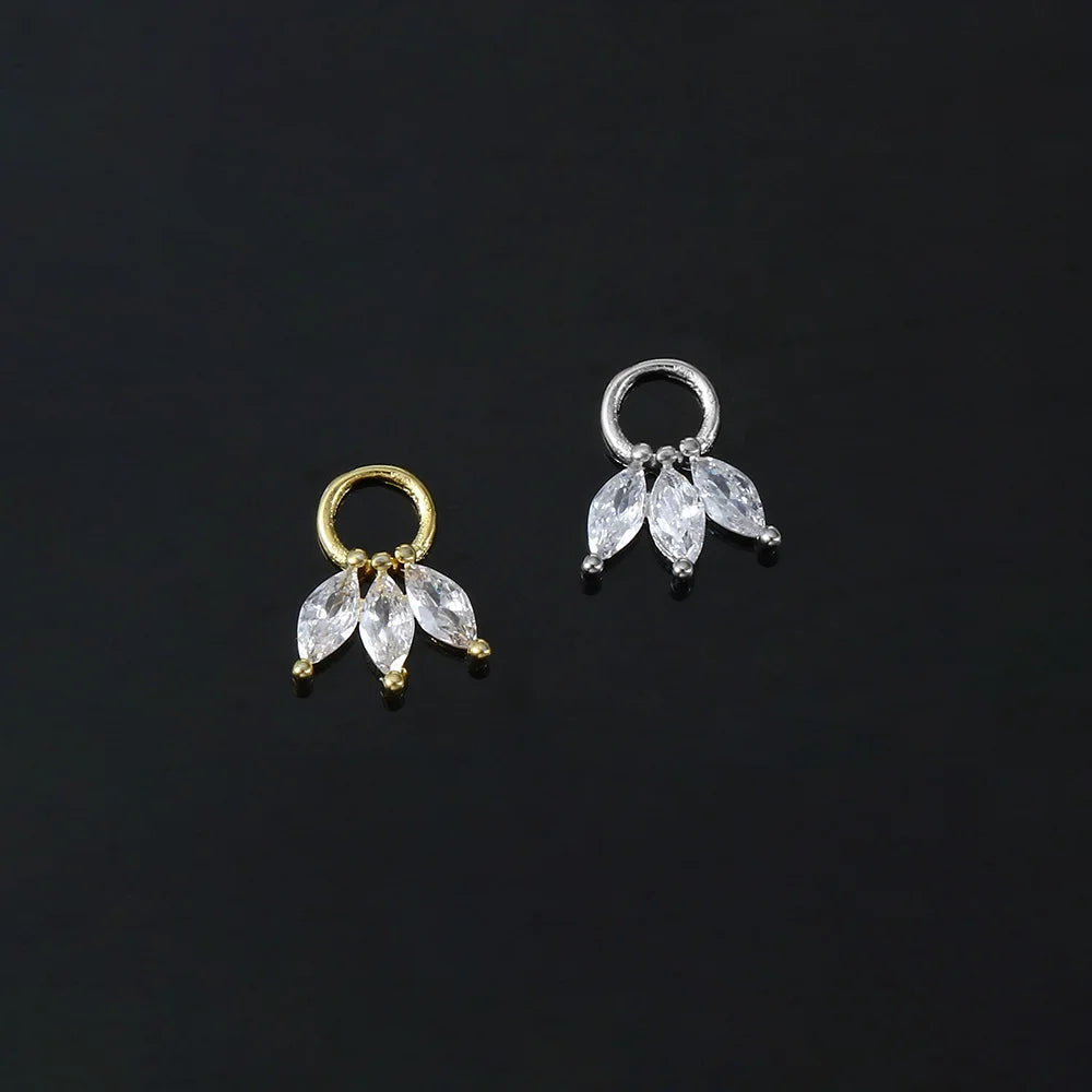 1PC Little Star Moon Snake Crystal Charms Pendant Helix Daith Earrings for Women Hanging Matching Piercing Lobe Tragus Jewelry