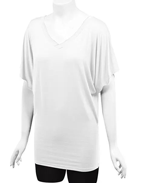 Women V Neck Short Sleeve Pleated Loose T-shirts Summer Lady Batwing Sleeve Oversized S-5XL Tee Shirt Tops OUYMFZ-A1375