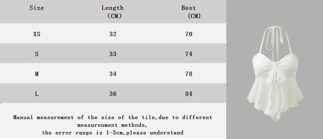 Women's Fashion Ruffle Irregular Hem Mesh Flower Flocking Sexy Front Chest Bow Tie Halter Neck Suspender Top