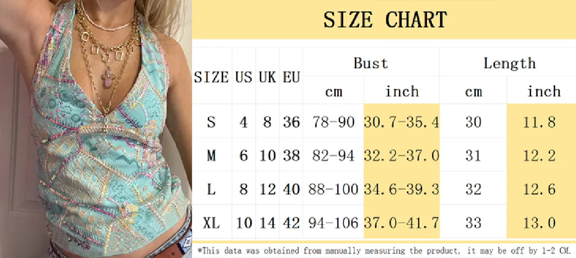 Y2k Sequin Beaded Halter Tops Boho Beach Backless Camis E-girl Sexy Club Party Sleeveless Shirt Vest Vintage Crop Tops Women