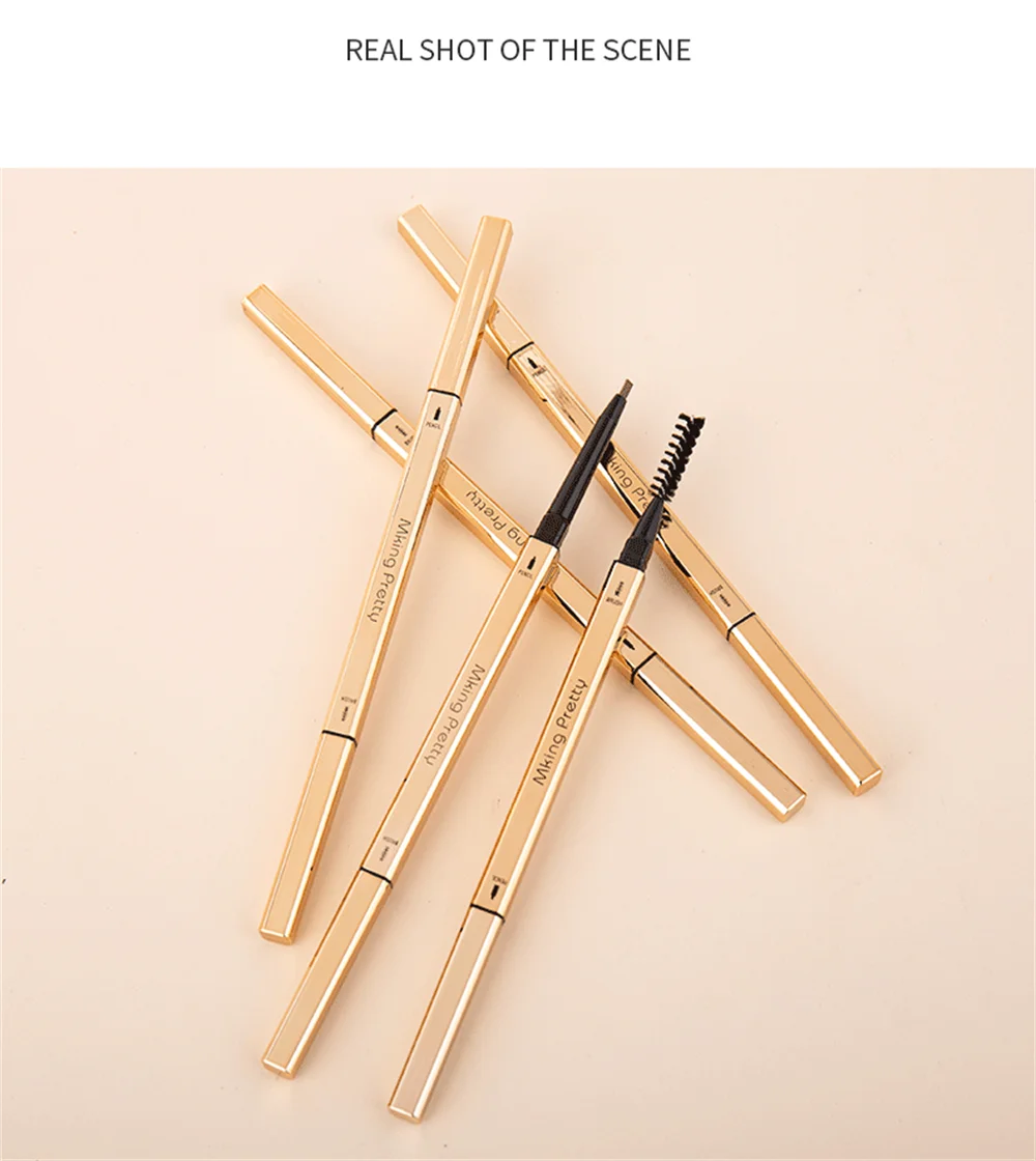 Makeup for Women Waterproof Eyebrow Enhancer Pen with Double Head Pencil and Brush Long Lasting Eye Brow Cosmetics Easy to Wear