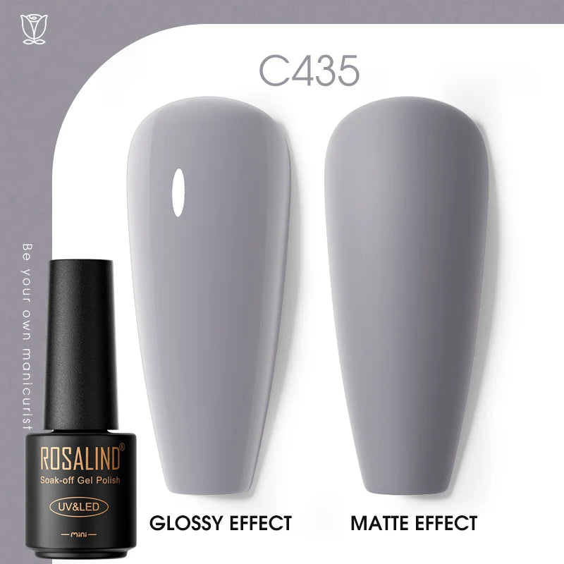 ROSALIND Hot-sale Bottle Gel Nail Polish Vernis Semi Permanent Primer Top Coat Bright Classic For Nail Art Design LED/UV Lamp C435