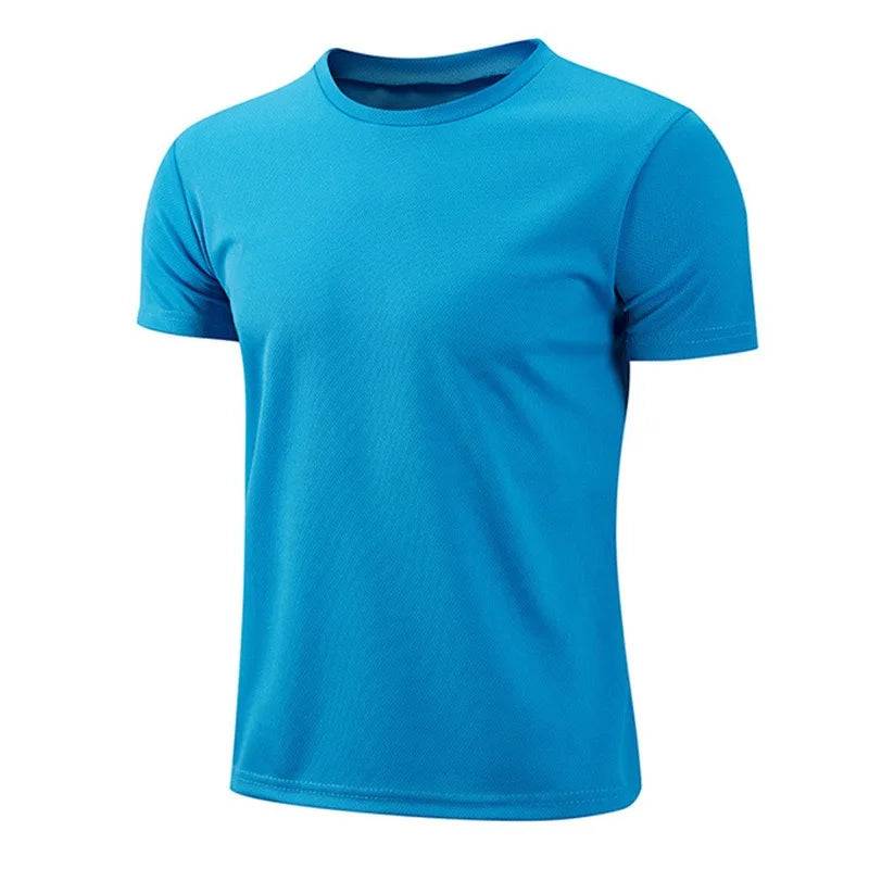 1pcs Men T-Shirts Running Shirt Boys Soccer Shirts Men's Jersey Sportswear Mens Jogging Quick Dry Compression Fitness Top clothe Blue Pack of 1