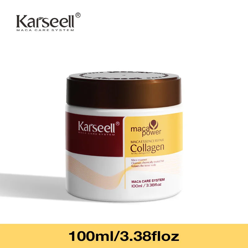 Karseell Collagen Hair Treatment Deep Repair Conditioning Argan Oil Hair Mask Essence for Dry Damaged Hair 100ml/500ml 100ml 3.38fl.oz