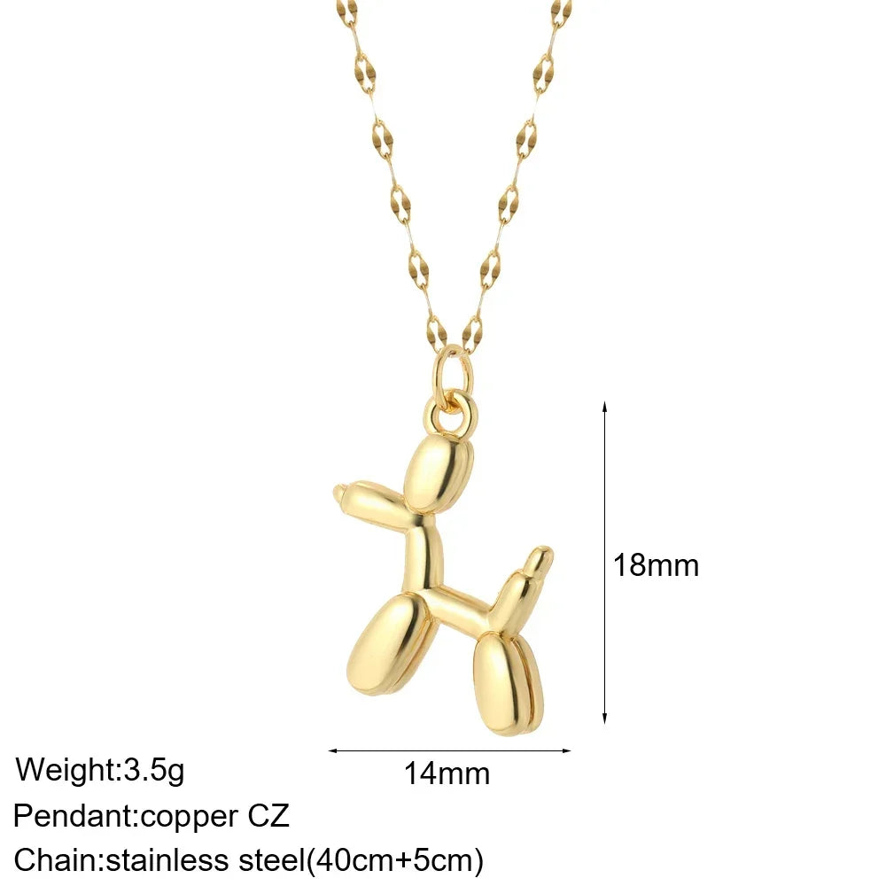 Heart Evil Blue Eye Sun Necklace for Women Cute Dog Bee Elephant Gold Color Pendant Woman's Collars Long Stainless Steel Chains NK008G2AC210261G7