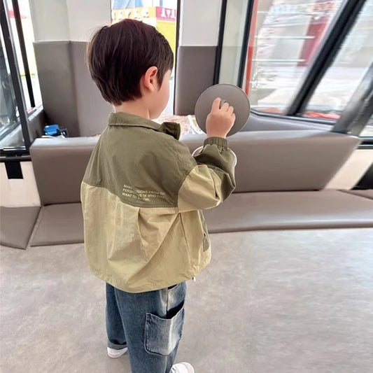 Boys Coat New Spring Autumn Children Jackets Kids Casual Windbreaker Outerwear Teenager Patchwork Fashion Clothing 2-10Y