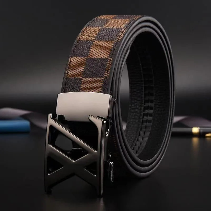 New genuine leather men belts waistband alloy automatic buckle men and women waistband versatile jeans belts for men ZK17-gun