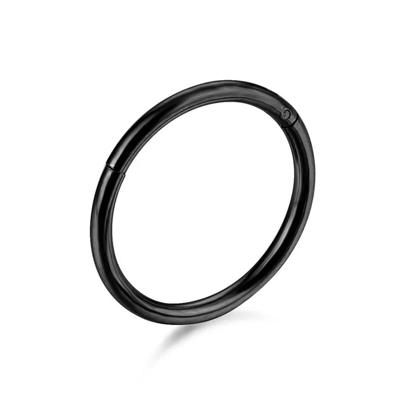 1PC Surgical Steel Tornito Nose Clicker 16G 18G Septum Piercing Clicker Ear Cartilage Pircing Earring Helix Septum Cliker Ring Black