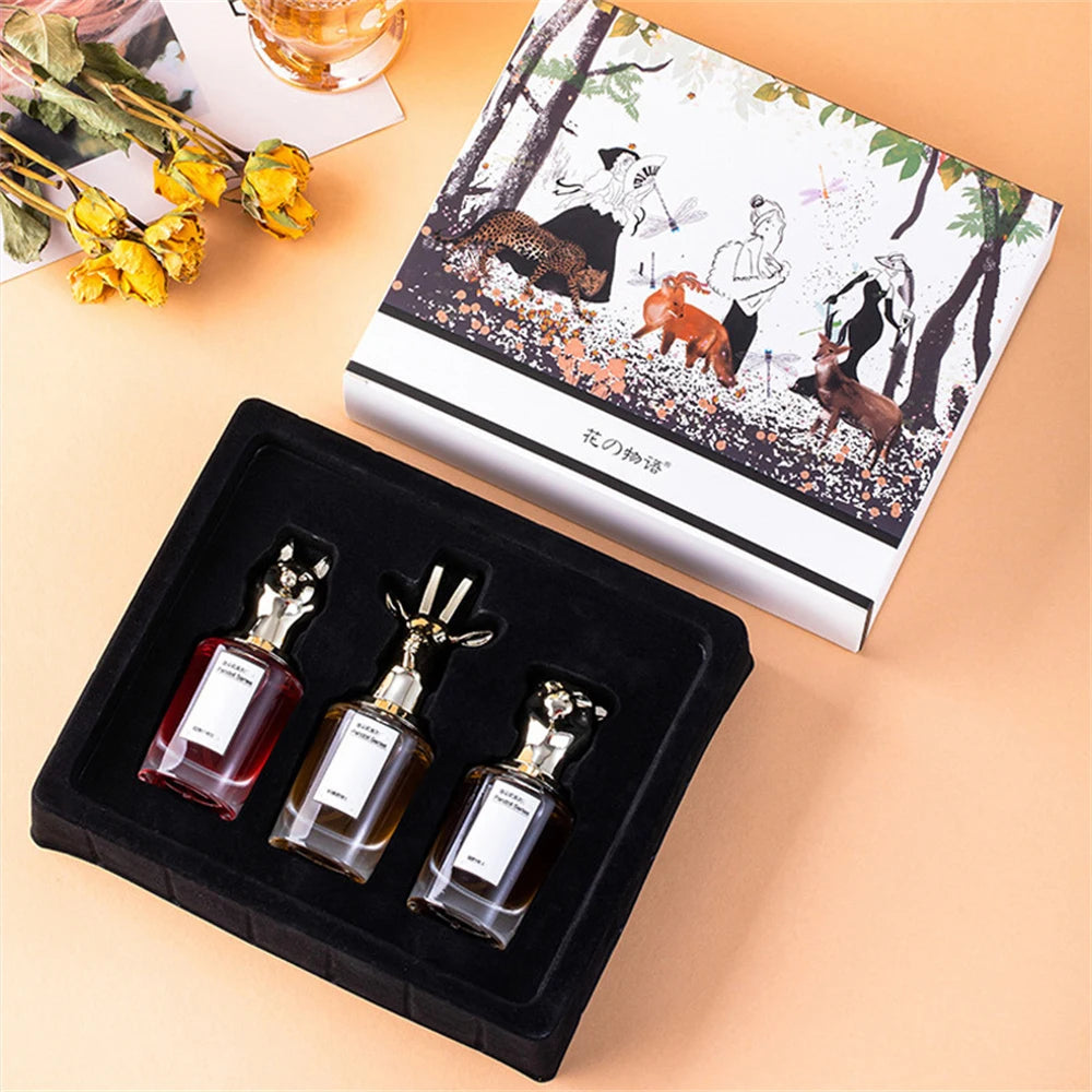 Luxury Brand Perfume Women 75ml Cologne Men Parfums Homme Plant Floral Scent Spray Pheromone Perfumes De Mujer Gift Box 3Pcs Set - Badiee Stylez