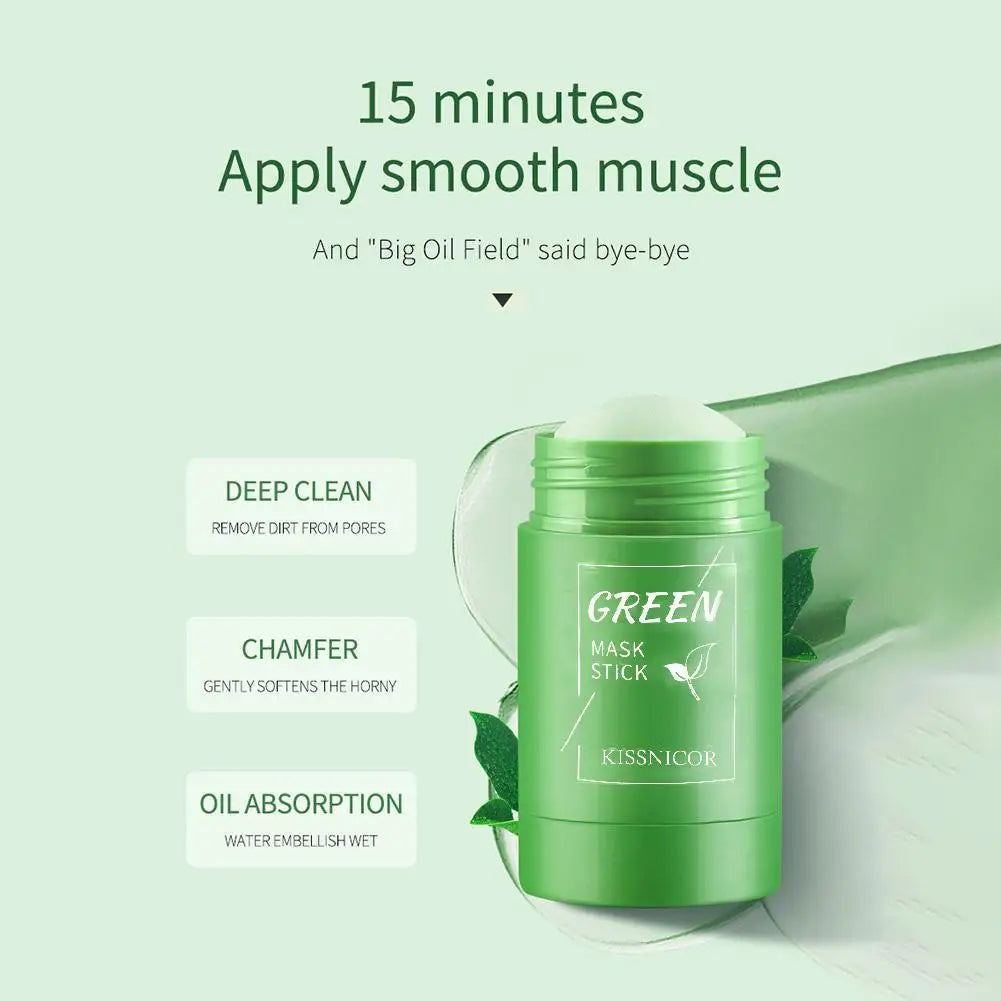 Face Clean Mask Green Tea Cleansing Stick Mask Shrink Pores Deep Blackhead Remover Facial Cleansing Moisturizing Mask Skin Care