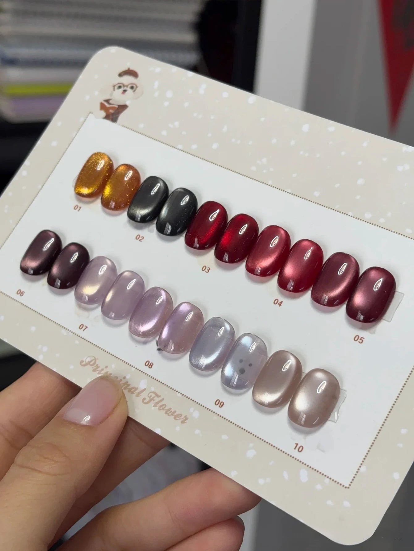 1-3pcs PSK 2025 New Whitening Purple Glass Beads Starry Crystal Nail Art Purple Glass Bead Cat Eye Gel Nail Polish Nail Supplies mengchon1-10