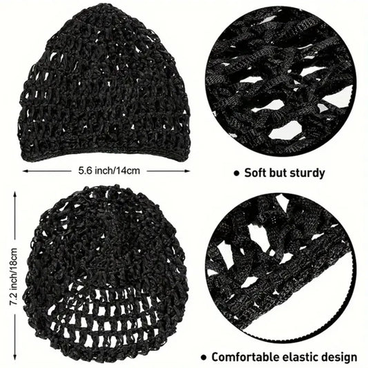 2/3PCS/LOT Hair Net Sleeping Cap Daily Use Breathable Mesh Crochet Hair Net Hair Care Cap Mesh Cap Dome Cap Turban Hat Badiee Stylez