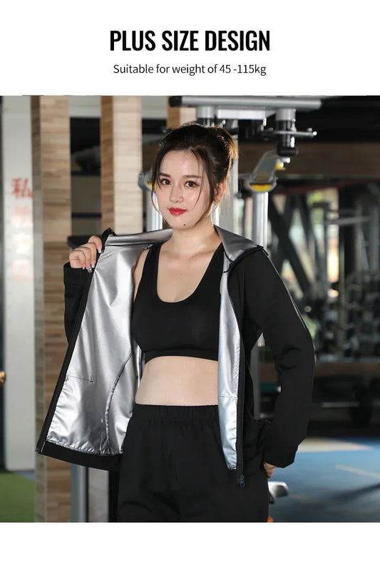 New Sauna Suit Women Plus Size Gym Clothing Sets for Sweating Weight Loss Female Sports Active Wear Slimming Tracksuit Women Badiee Stylez