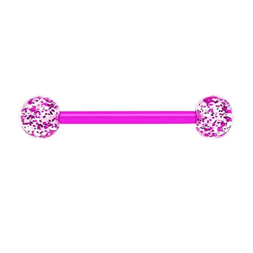 1PCS/4PCS Nipple Tongue Rings Straight Barbell 14G Stainless Steel Belly Button Rings Nipplerings Body Piercing Jewelry Purple 1PC C 1.6x16x5-8mm