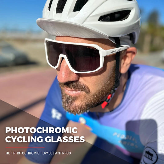 SCVCN Outdoor Photochromic Cycling Glasses Bike Sunglasses Men UV400 Eyewear Sports MTB Goggles Bicycle Riding Women Hiking New