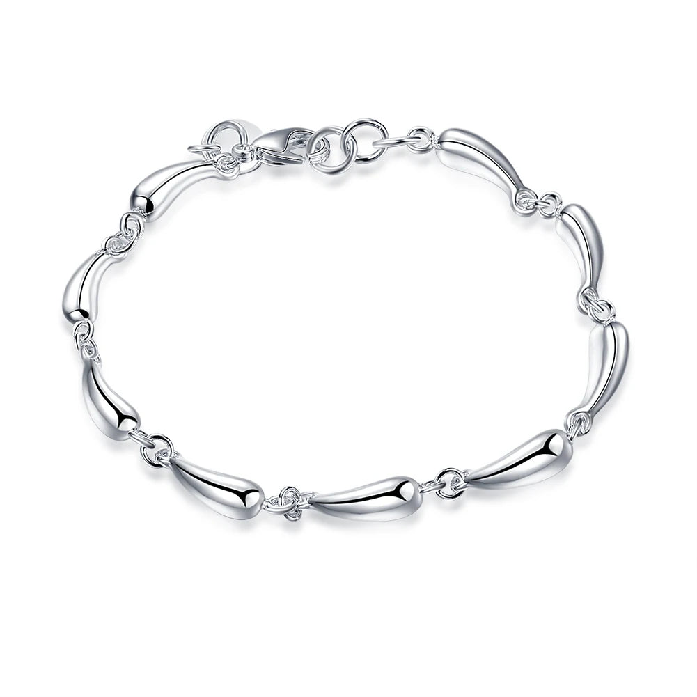 New High quality 925 Sterling Silver 4MM Women Men chain Male Twisted Rope Bracelets Fashion Silver Jewelry H209