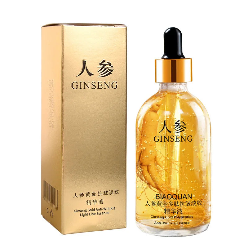 100ml Golden Ginseng Essences Polypeptide Anti-wrinkle Face Serum Fade Fine Lines Hyaluronic Acid Moisturizing Facial Skin Care 100ml ginseng