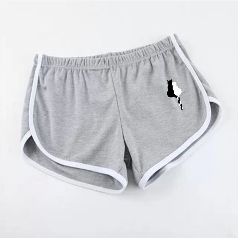 Cotton Sports Shorts Summer Yoga Dance Pants Breathable Workout Running Shorts Dolphin Shorts for Women Sports Shorts Grey