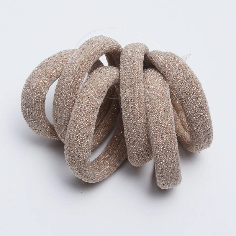 6PCS Women Glitter Hair Scrunchies Girls Elastic Hair Rubber Bands Hair Holder/Gum Hair Accessories Ponytail Hair Holders Badiee Stylez