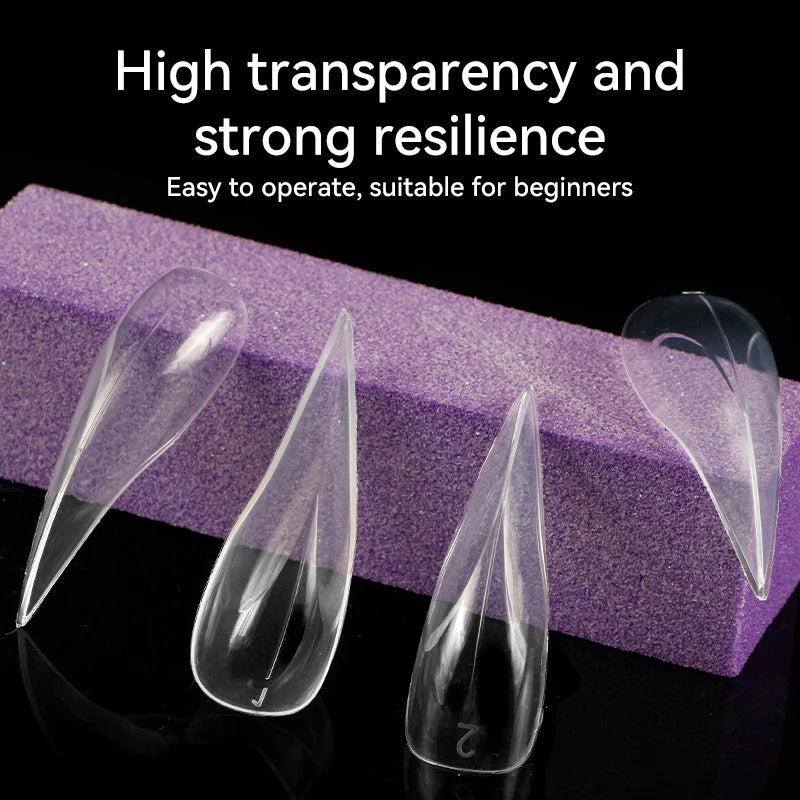 140Pcs 3D False Nails Press On Nails Extenison Tips Bendable Dual Form Full Cover DIY Nail Art Manicure Decoration Fake Nail Tip