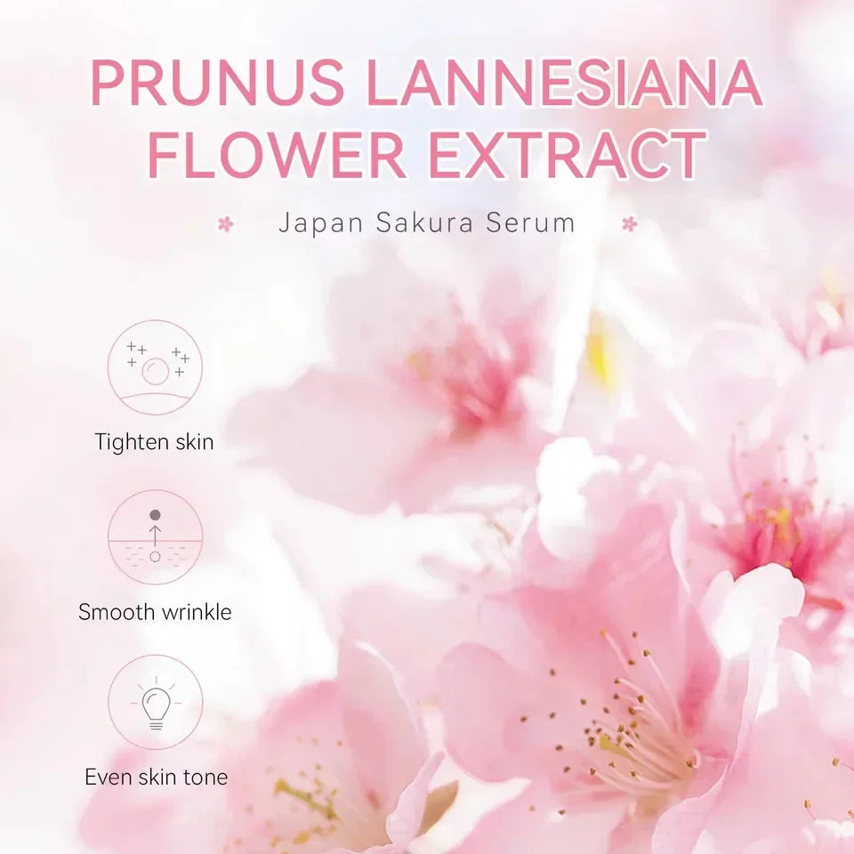 Sakura Whitening Face Serum Fade Fine Lines Anti Aging Tighten Pores Improve Melanin Pigment Dull Moisturizer Brighten Skin Care