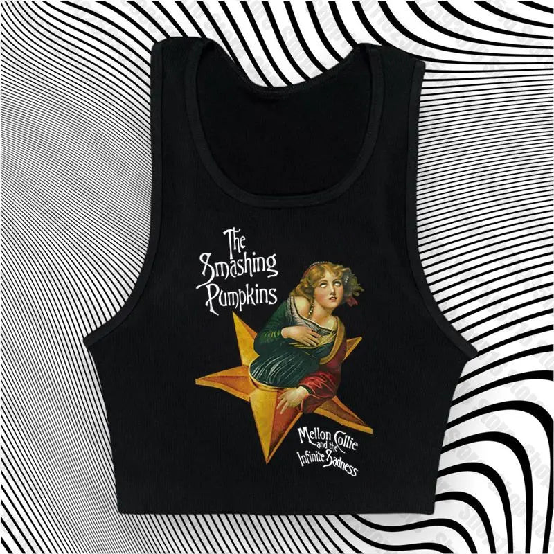 Aesthetic Tops for Women Crop Top Women 2000s Tops With Suspenders Gothic Clothes Vintage Clothing Harajuku Grunge Clothes Y2k Black1
