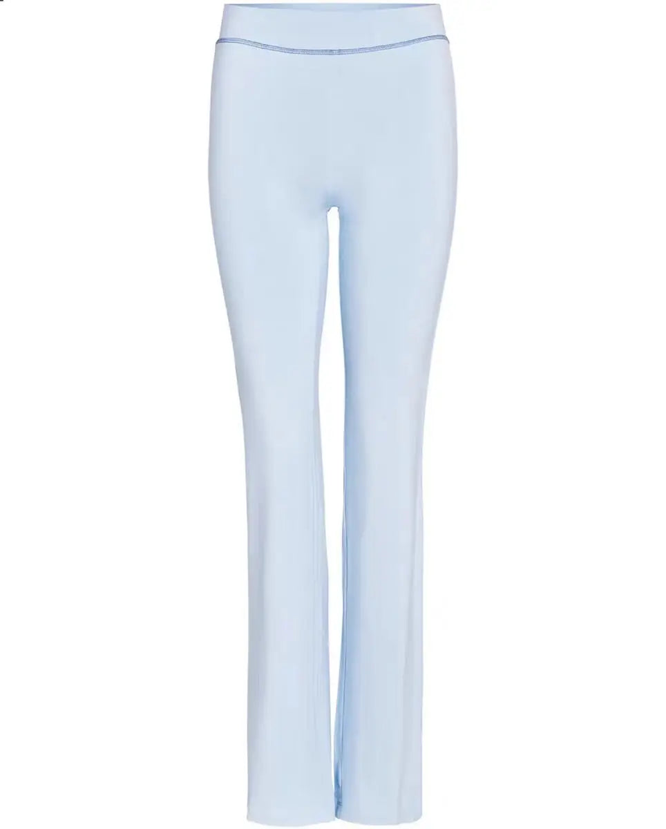 slim fit shoulder floral print bright line design slim fit hooded zipper short jacket pants for women blue pants