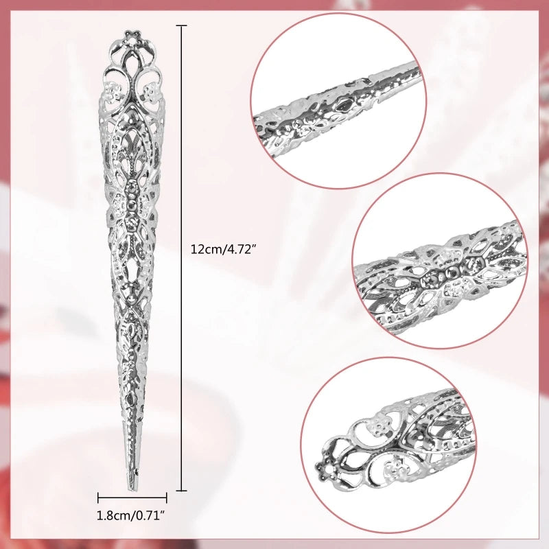 5Pieces Fingertip Claw Nail Ring Decoration Accessory Finger Joint Protector Halloween Cosplay Drama Dance Performance