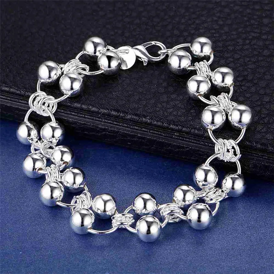 New High quality 925 Sterling Silver 4MM Women Men chain Male Twisted Rope Bracelets Fashion Silver Jewelry LH027