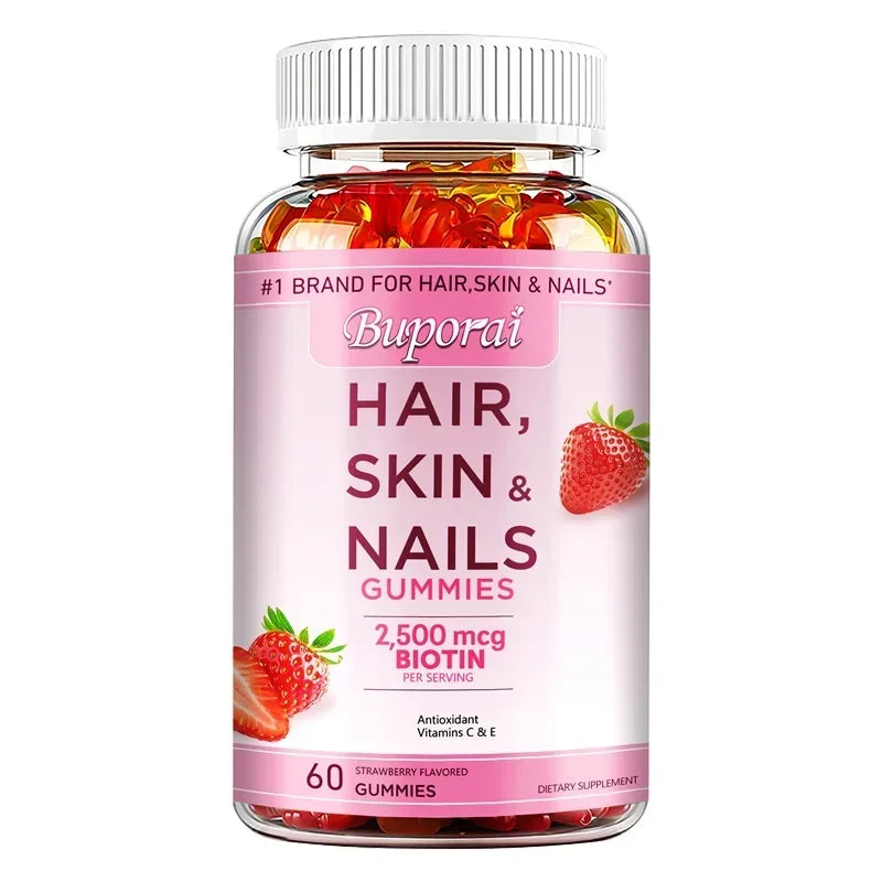 Hair, Skin and Nails Gummies - Supports Skin Care, Nails, Hair, Antioxidants and The Immune System, AntioxidantSupplements 60 Gummies