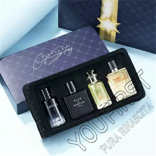 Luxury Brand Perfume Men Cologne Parfums Homme Gift Box 4Pcs Set 100ml Perfumes Masculinos Natural Floral Fruity Scent Spray - Badiee Stylez