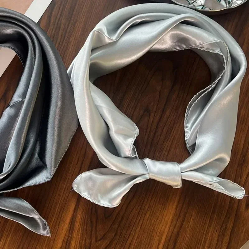 Y2K Punk Bandana Scarf for Women Fashion Square Headwear Bling Silver Head Scarf Hair Accessories Bandanas for Girls Women