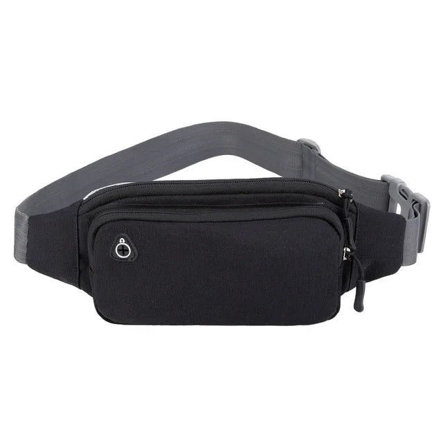 Nylon Waterproof Fanny Waist Bag Pack For Men Women Belt Pouch Male Belly Banana Ladies Bum Hip Kangaroo Sports Running Waistbag Black CHINA