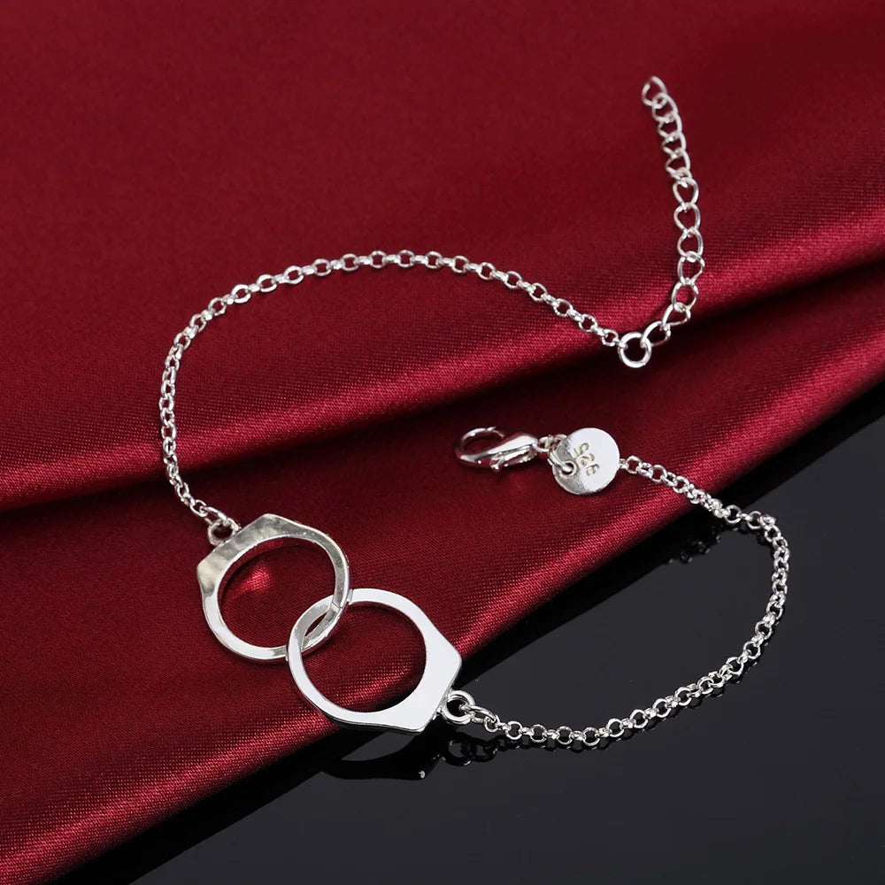 New High quality 925 Sterling Silver 4MM Women Men chain Male Twisted Rope Bracelets Fashion Silver Jewelry H006