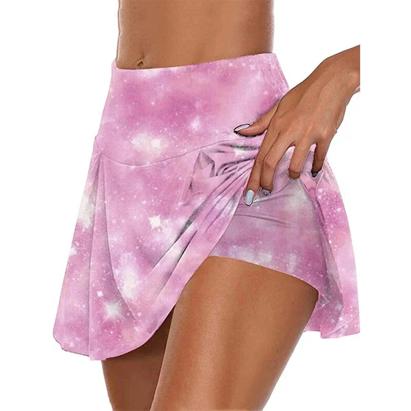 12 Colour Leopard Print Butt Lifting Skorts Casual Summer Workout High Waist Shorts Women's Clothing Bright pink