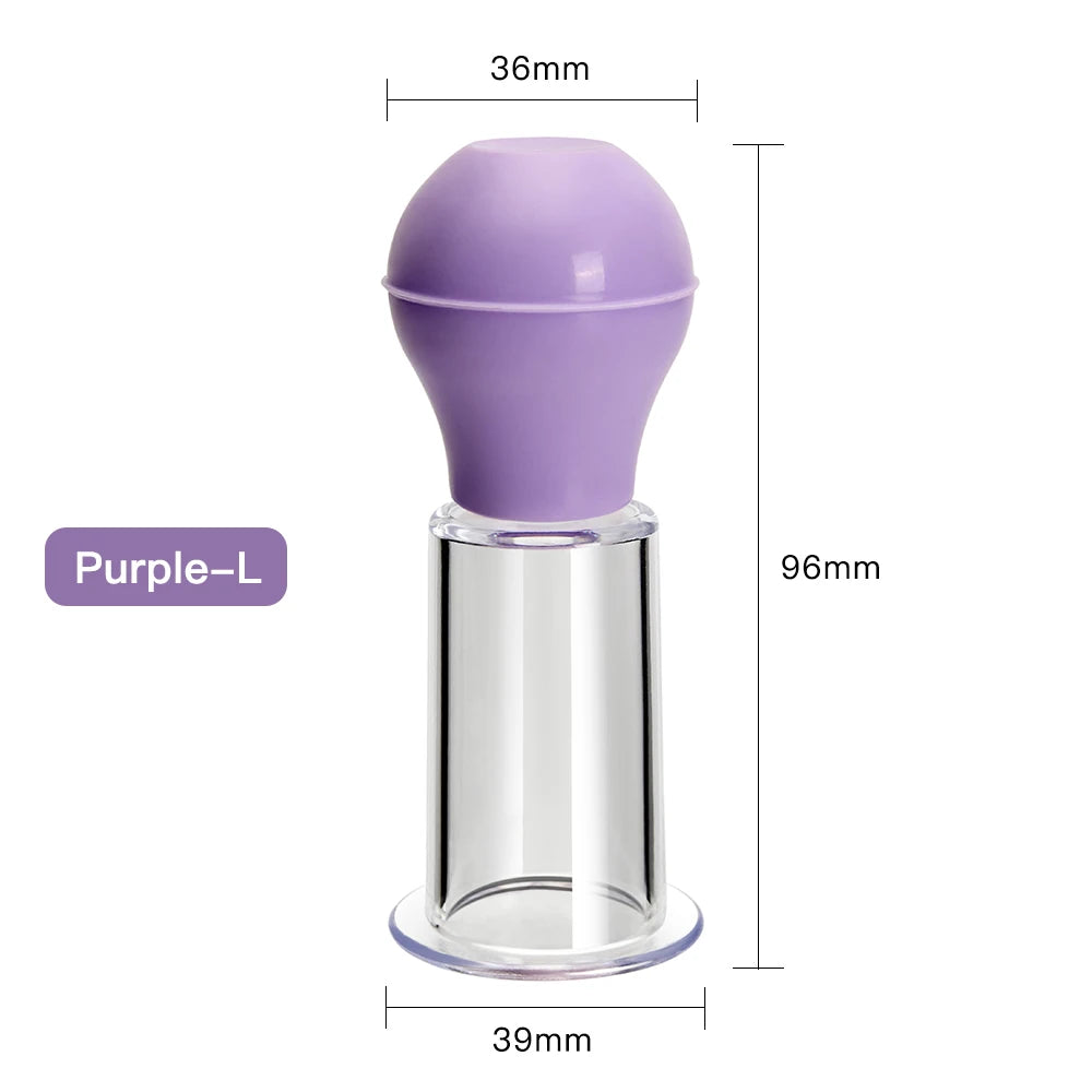 Facial Massage Cups Vacuum Cupping Skin Lifting Anti Cellulite Massager for Face Pvc Body Cups Skin Scraping Massage Jar Purple-L