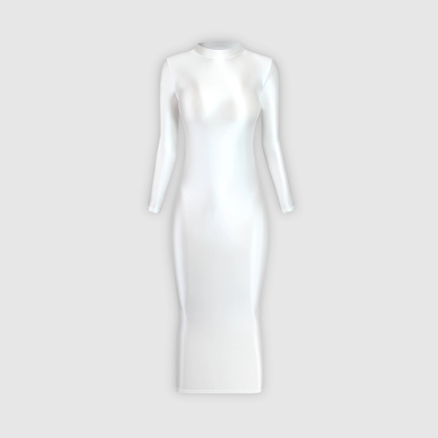 XCKNY Glossiness Series dress high neck long sleeve skirt silk longuette elastic silk tight skirt sports skirt sexy tight dress